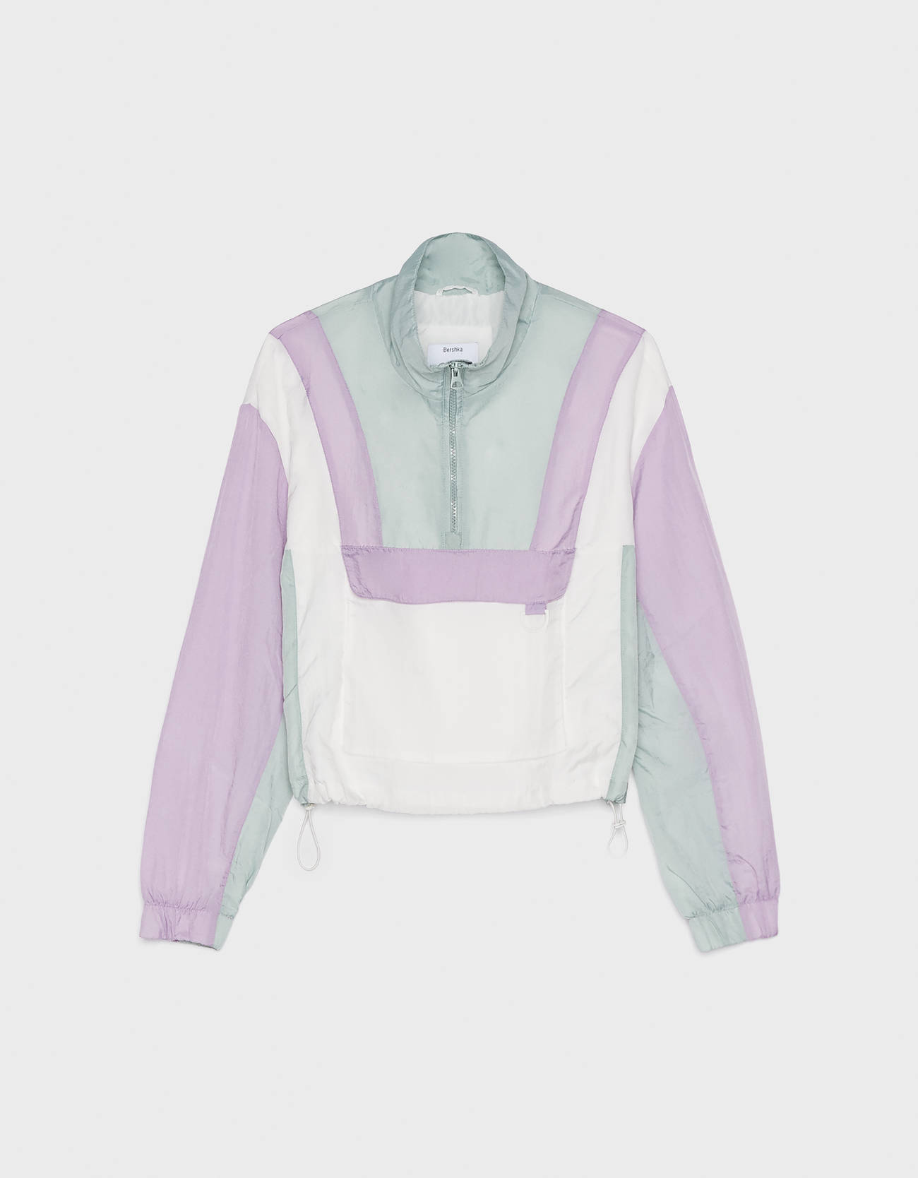 Куртка из нейлона с карманом в стиле худи Фиолетовый Bershka