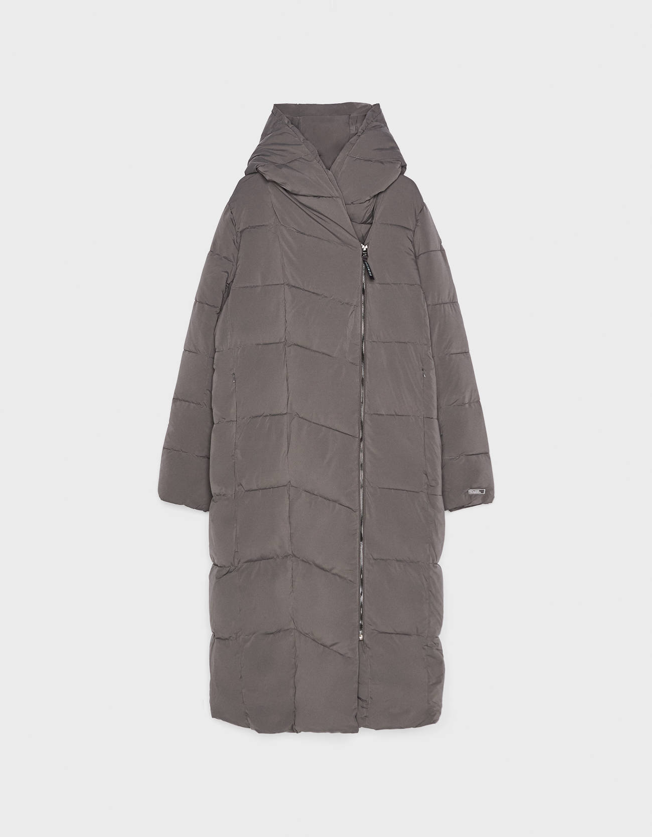 hooded maxi puffer coat