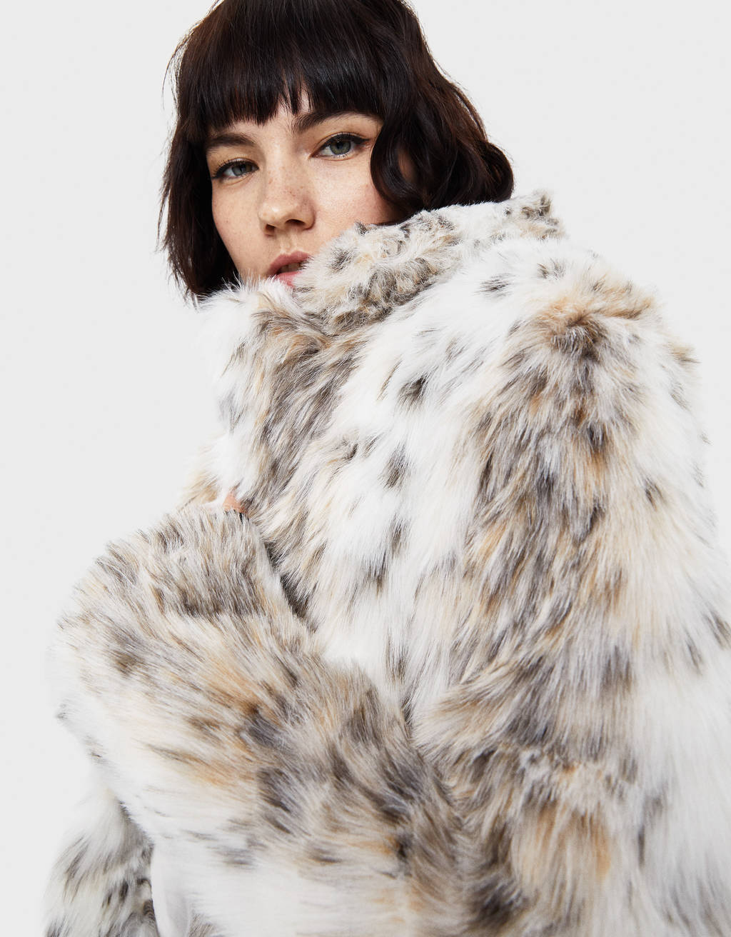 bershka leopard coat