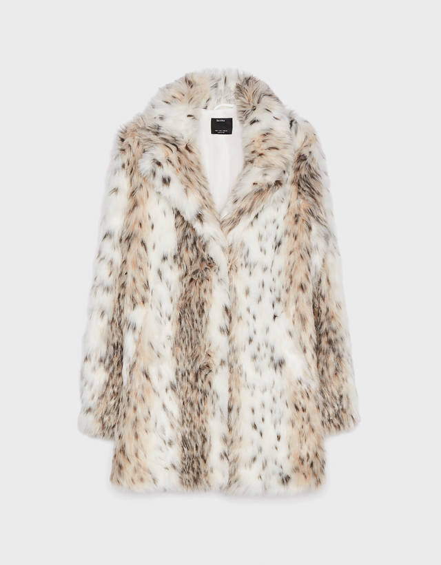bershka leopard coat