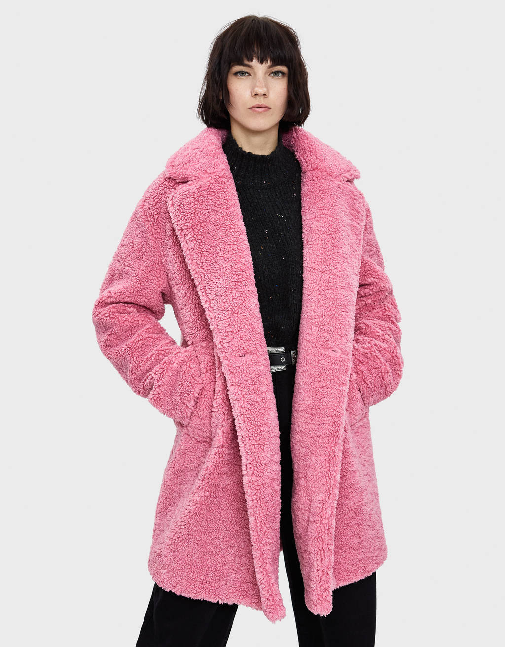 bershka teddy coat