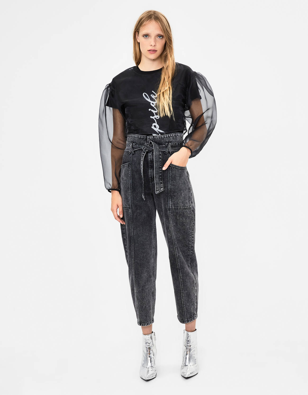 Bershka Organze balon kollu kazak 4 Bershka Organze balon kollu kazak 5