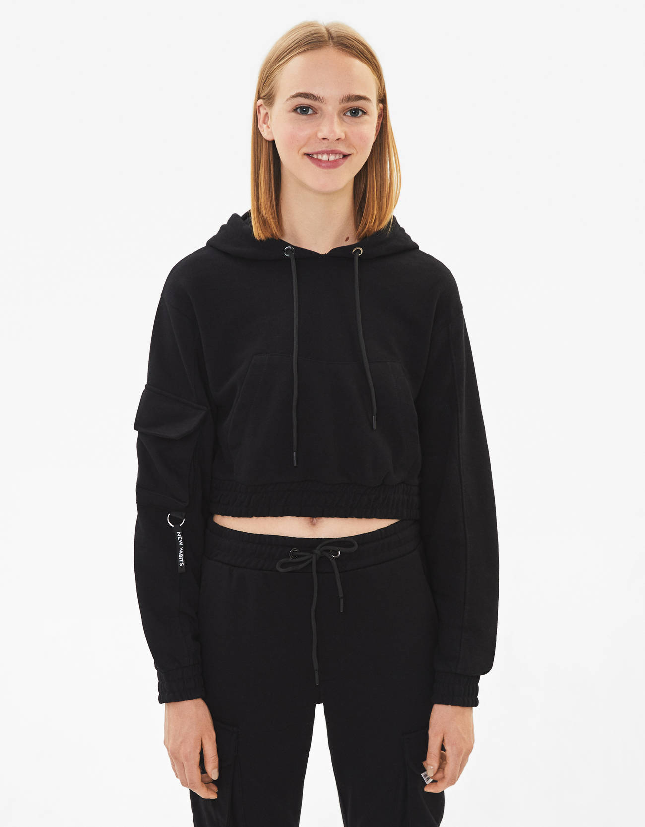 bershka cropped sweatshirt