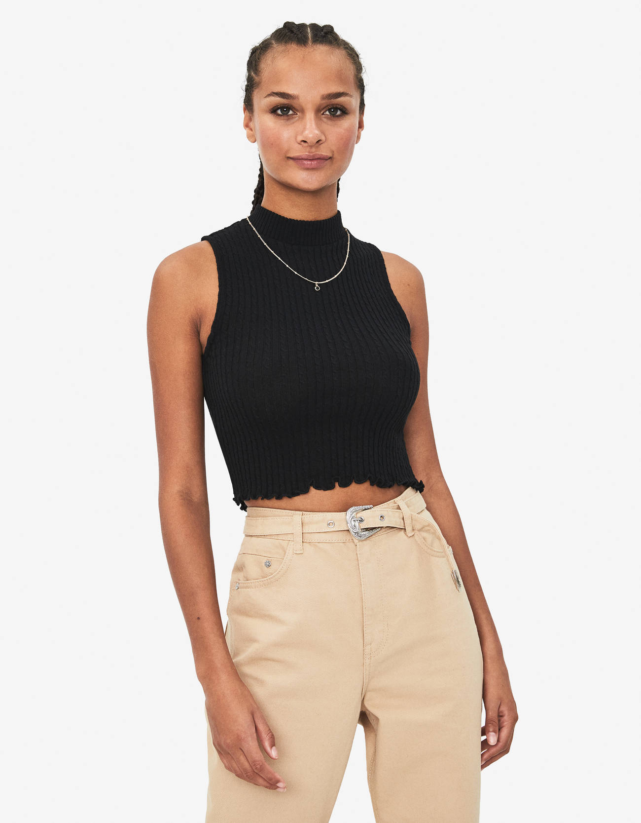 Knit vest top - Bags - Bershka Netherlands