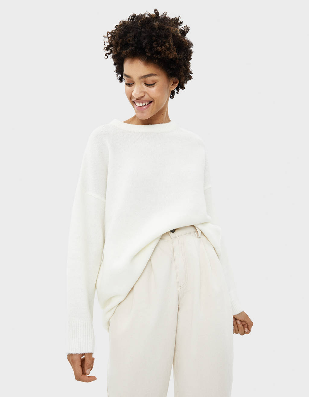 bershka oversized crew neck jumper