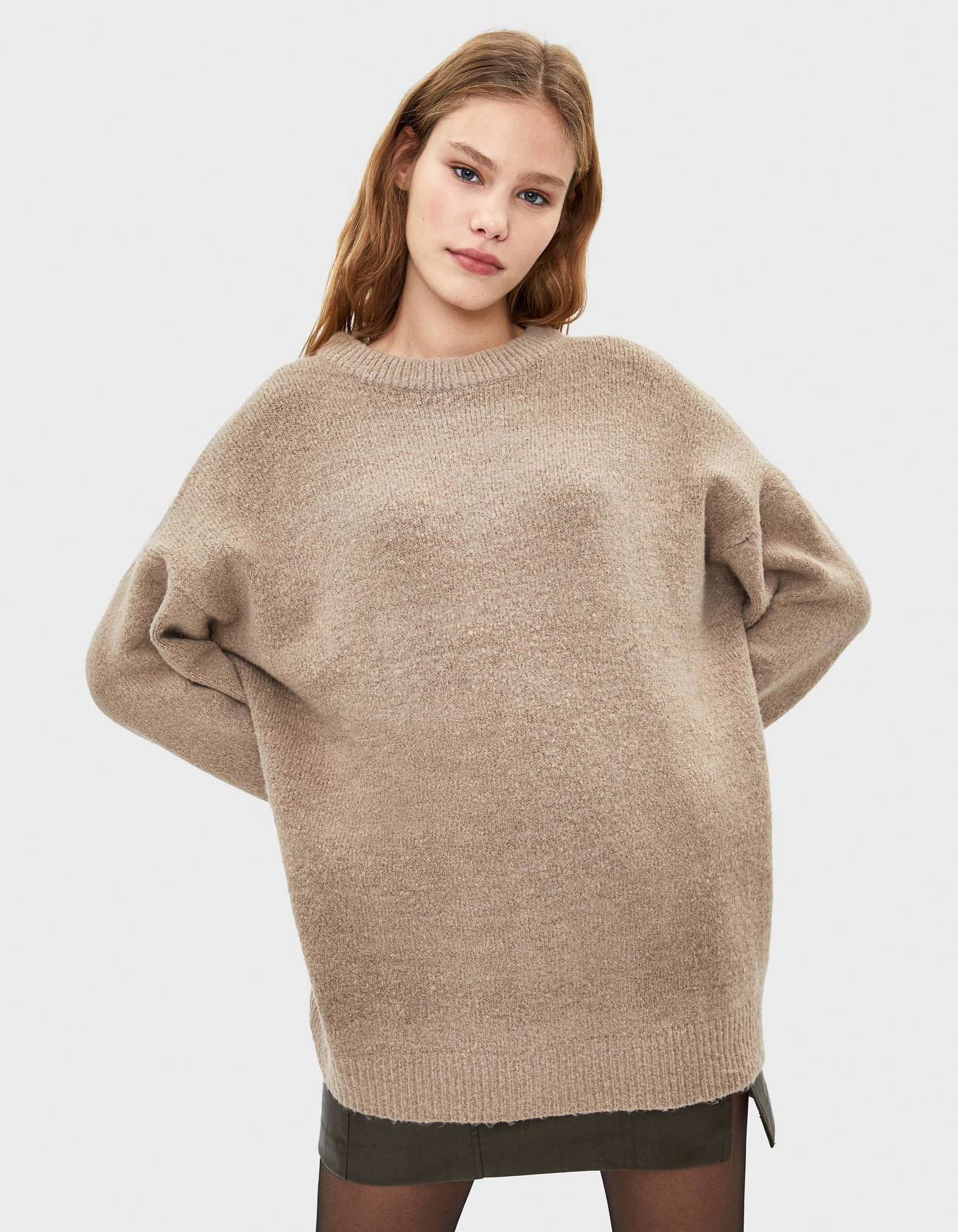 bershka oversized crew neck jumper