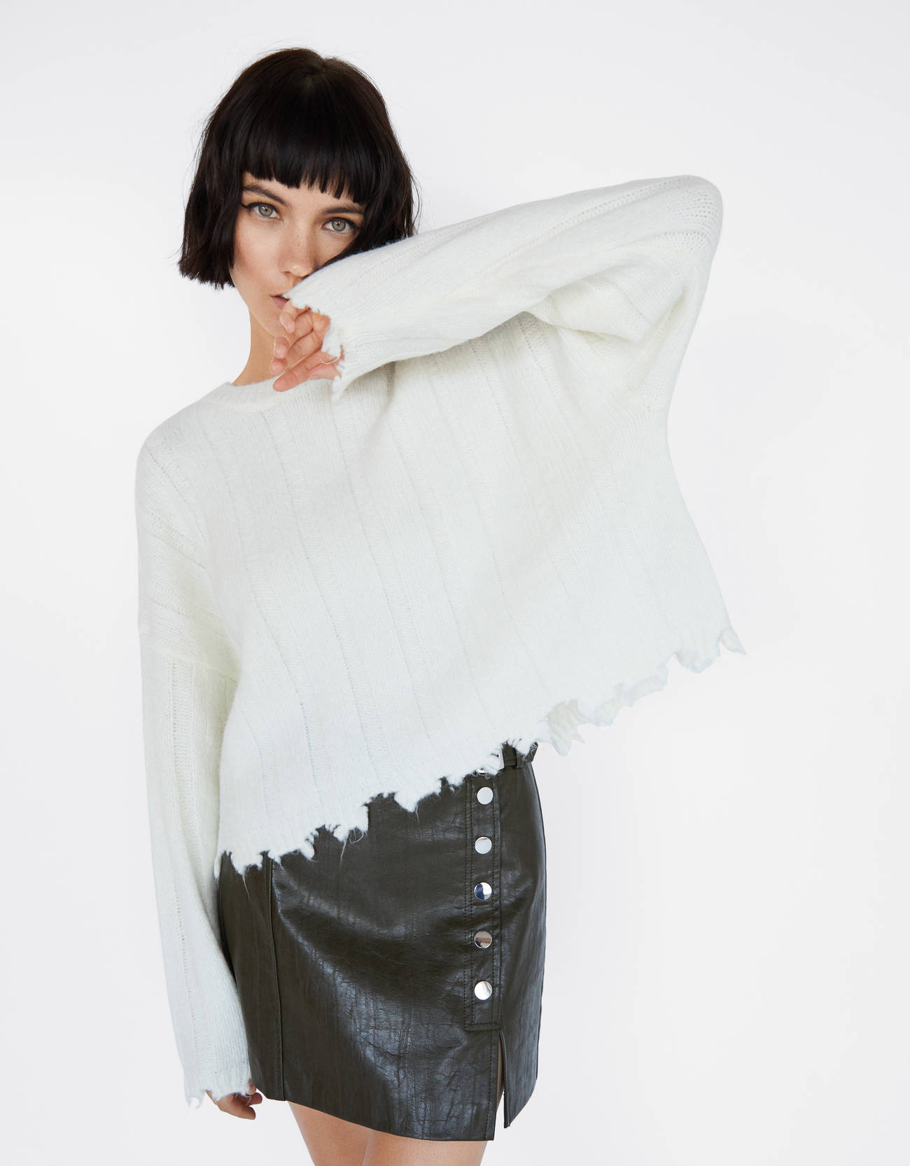 bershka ripped sweater