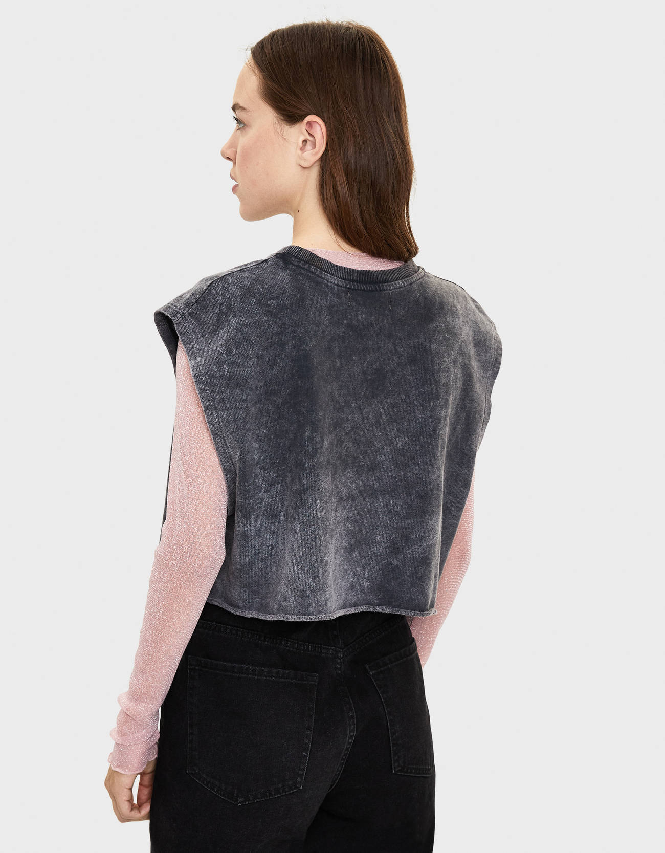 Bershka Desenli kolsuz kazak 0 Bershka Desenli kolsuz kazak 1