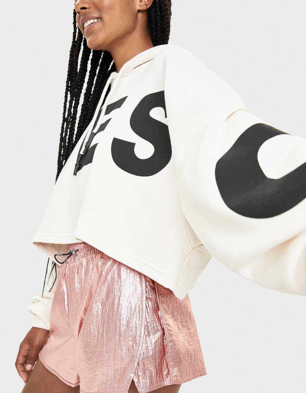 bershka cropped hoodie