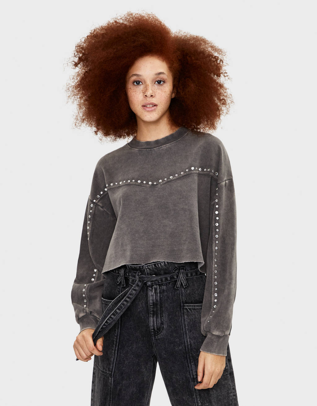 bershka cropped sweatshirt