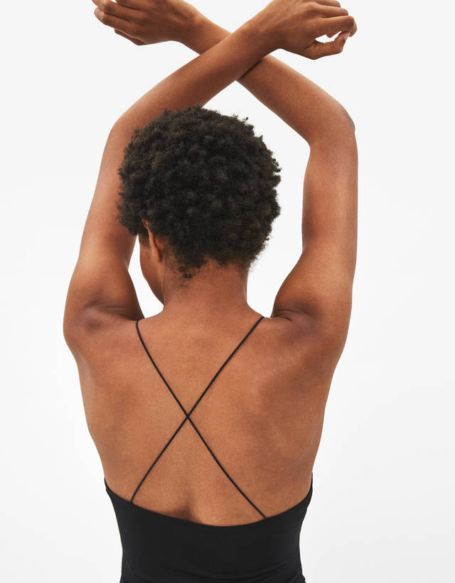 criss cross back bodysuit