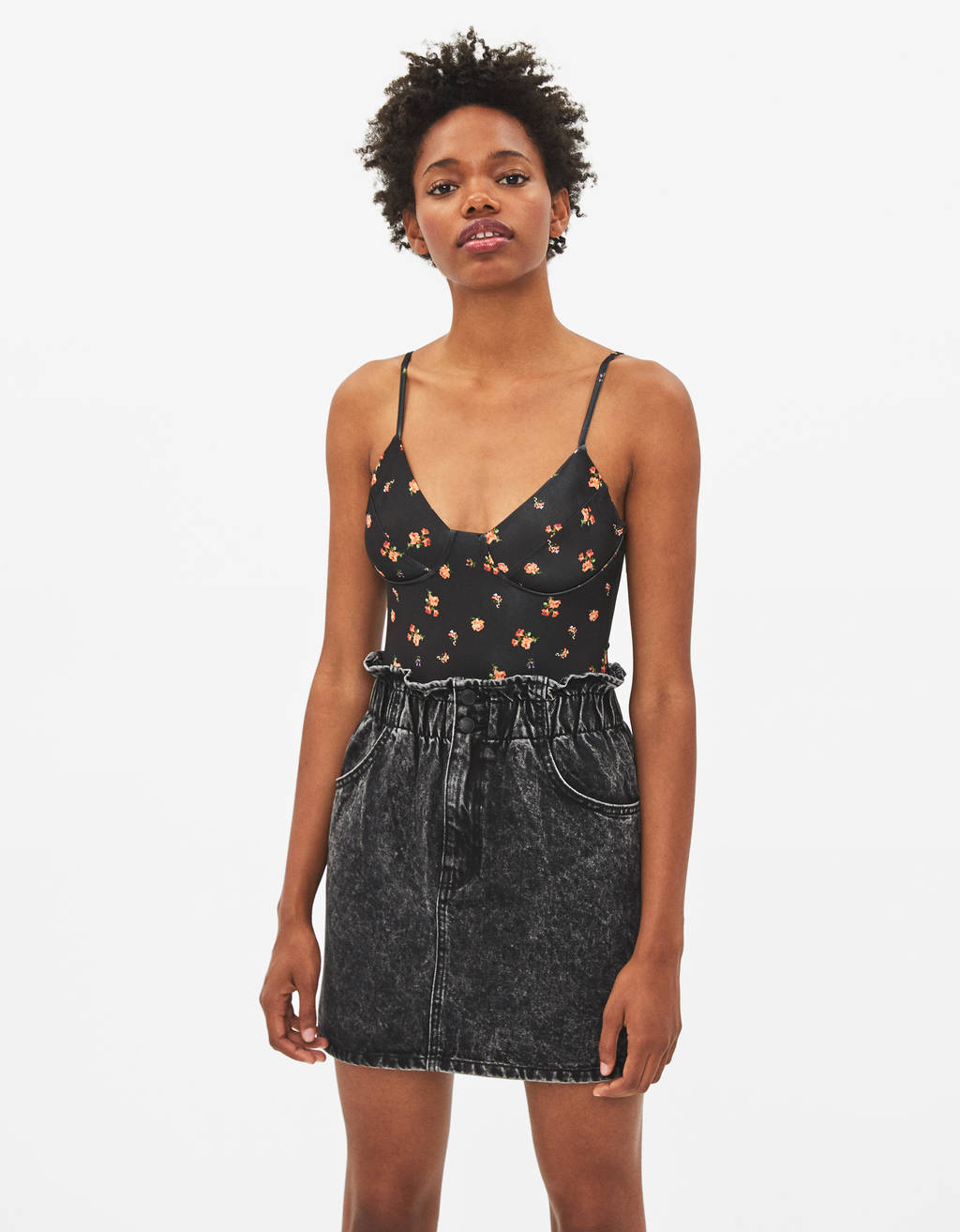 bershka floral bodysuit