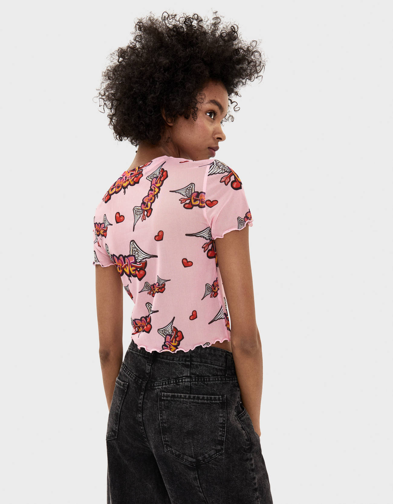 Bershka Kalpli tül t-shirt 0 Bershka Kalpli tül t-shirt 1