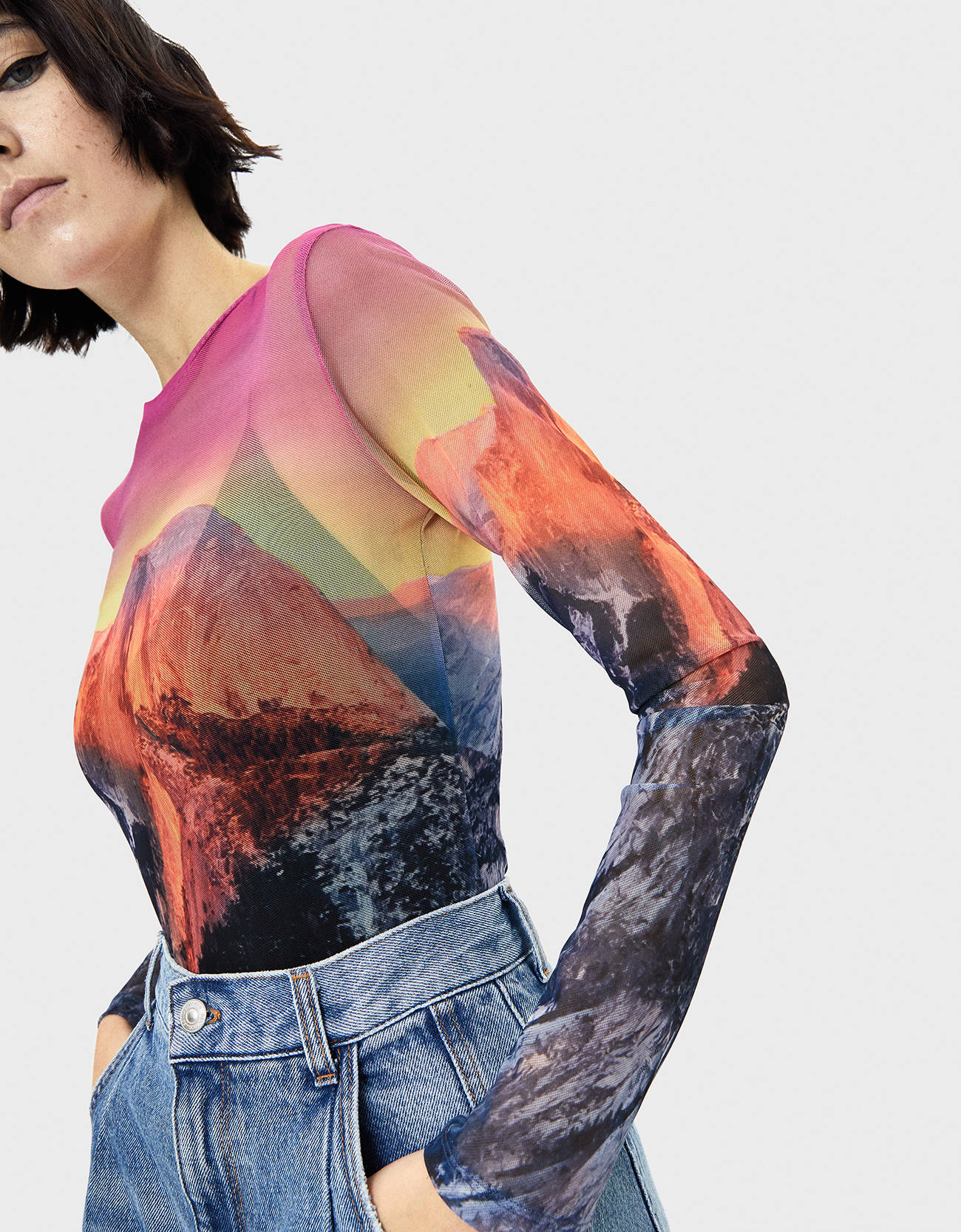 Bershka Desenli tül tulum 2 Bershka Desenli tül tulum 3