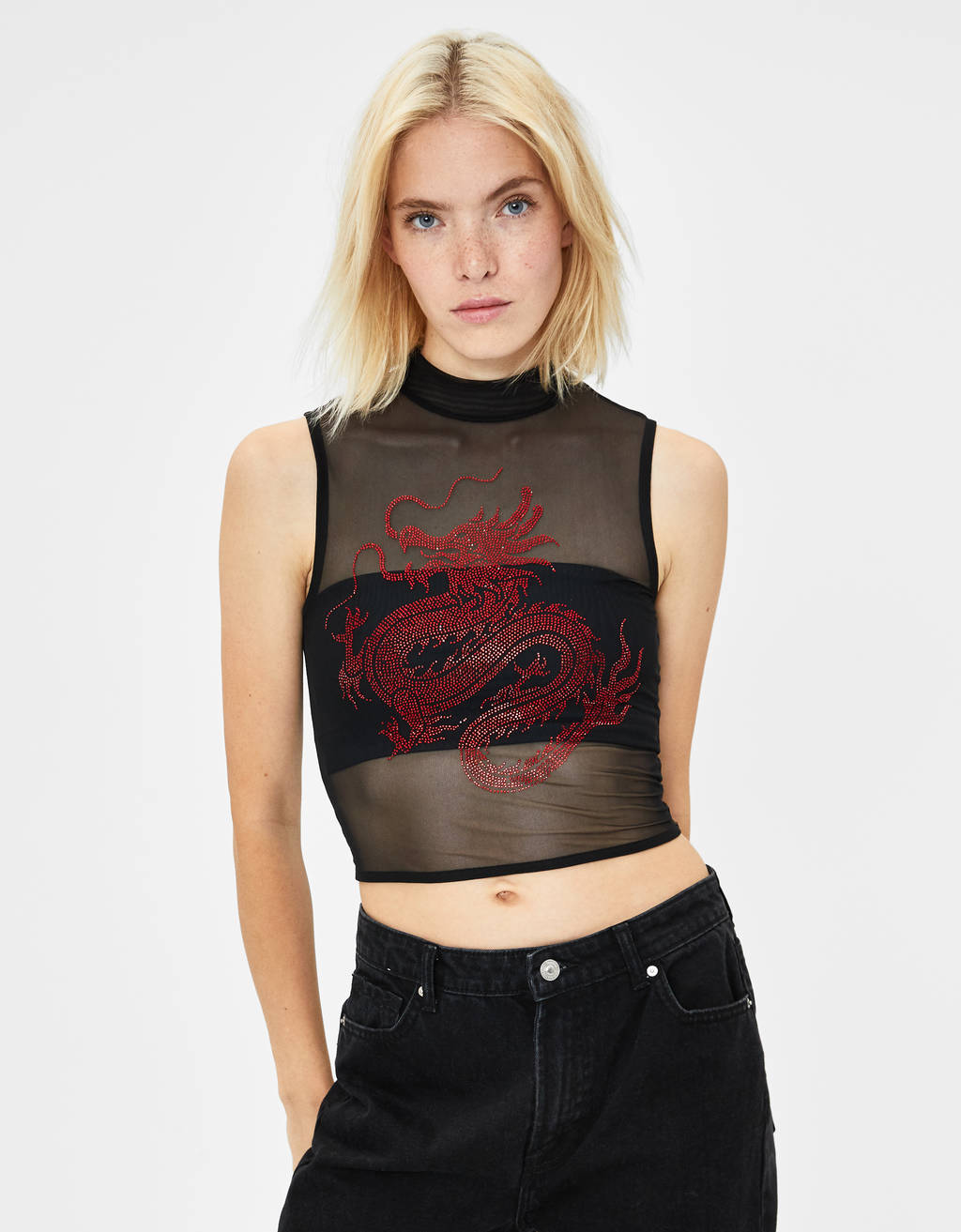 top bershka dragon