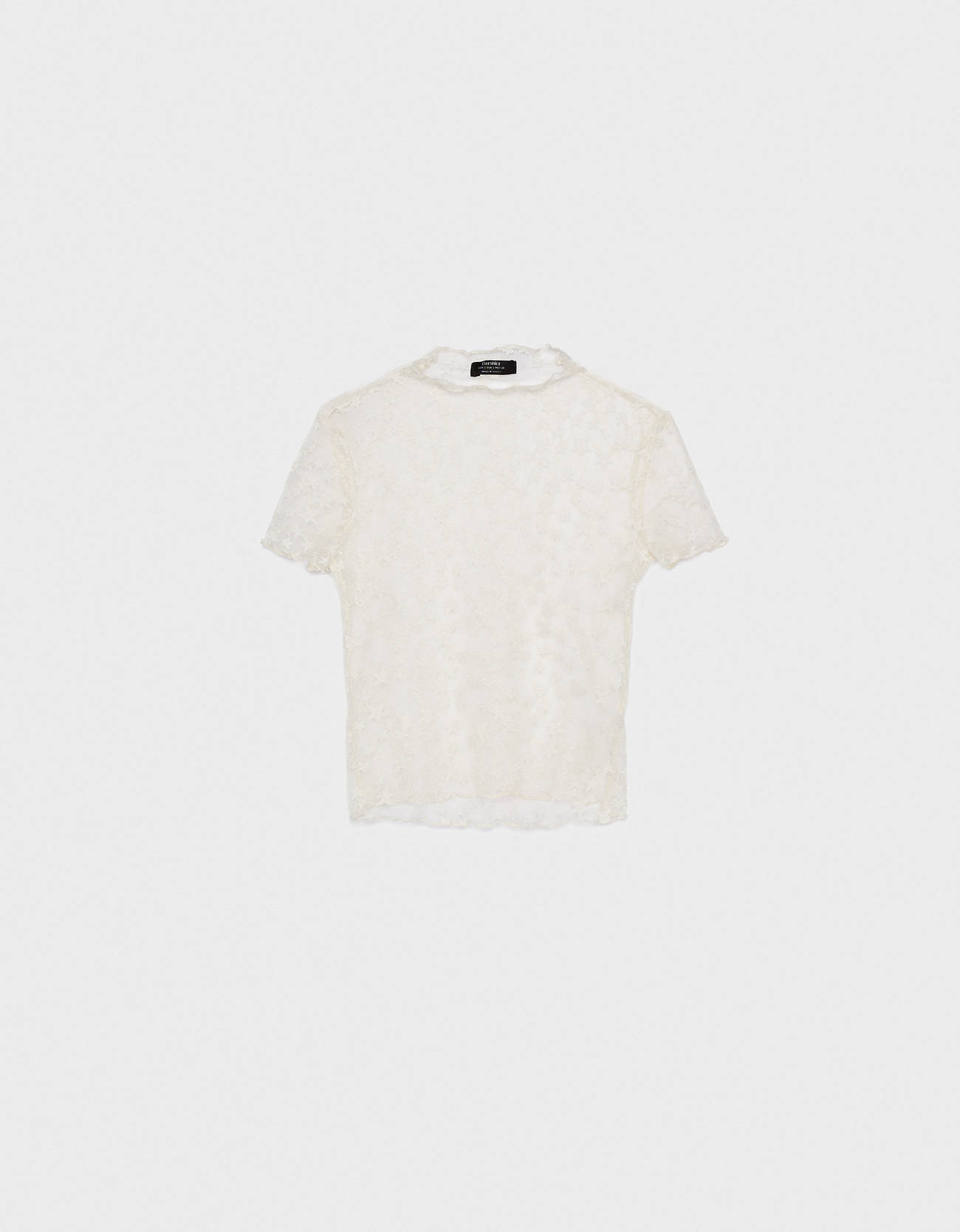 Bershka Puantiye desenli fileli t-shirt 6 Bershka Puantiye desenli fileli t-shirt 7