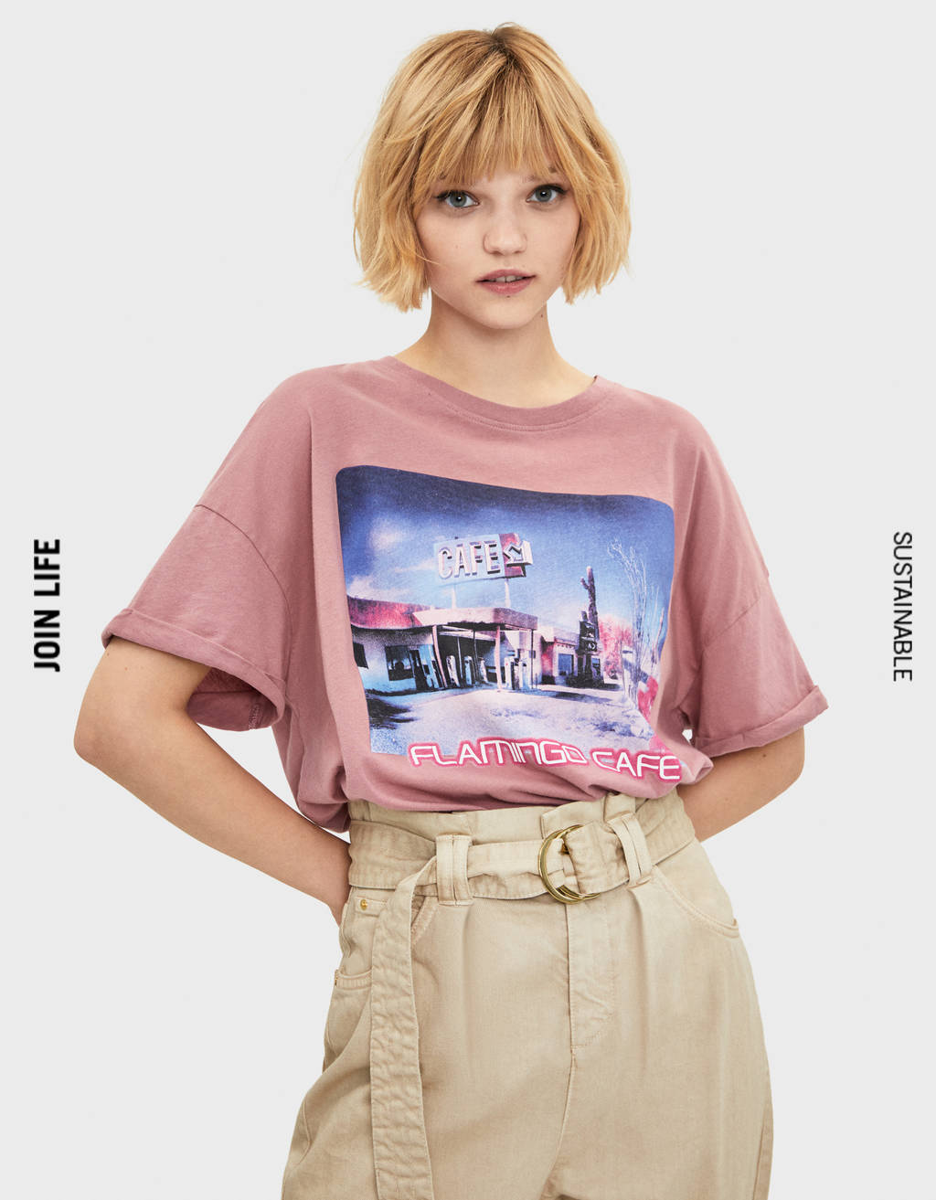 bershka join life t shirt