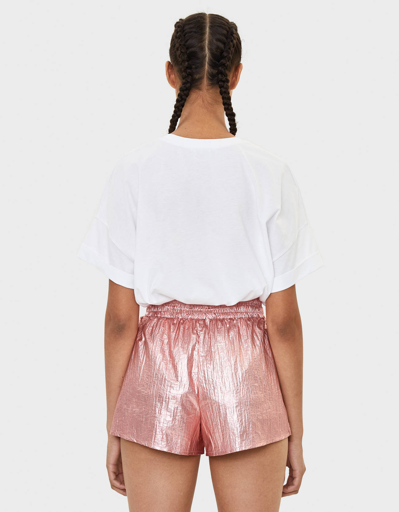 Bershka Metalik renkli şort 0 Bershka Metalik renkli şort 1