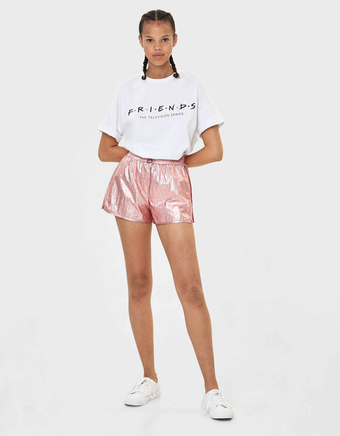 Modalite Net Bershka Metallic Shorts