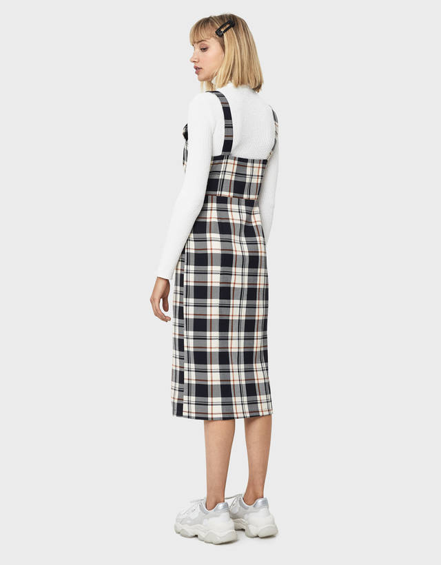 checked midi dress