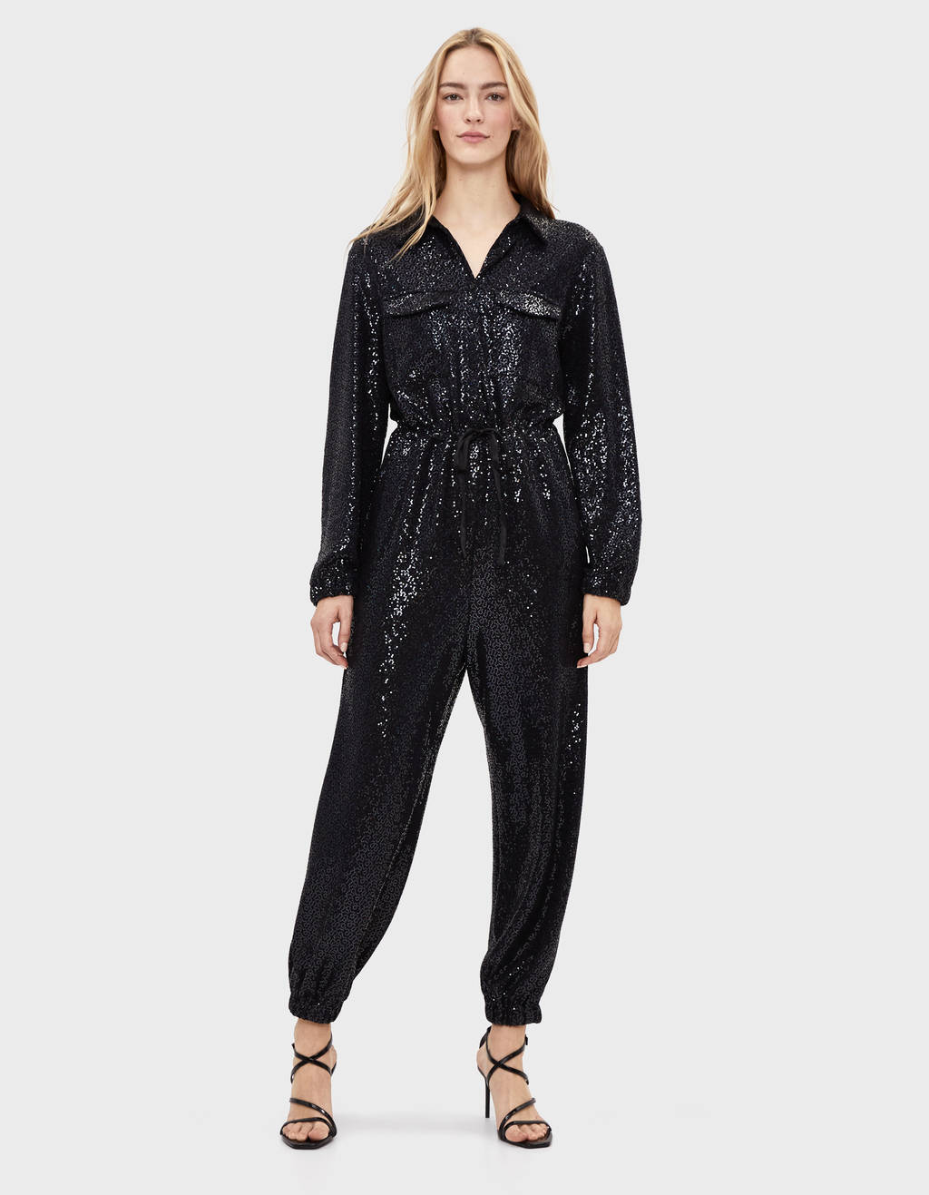 Cargo jumpsuit with mirrored sequins - Playsuits & Jumpsuits - Woman ...