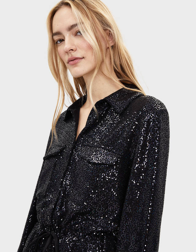 bershka glitter jumpsuit