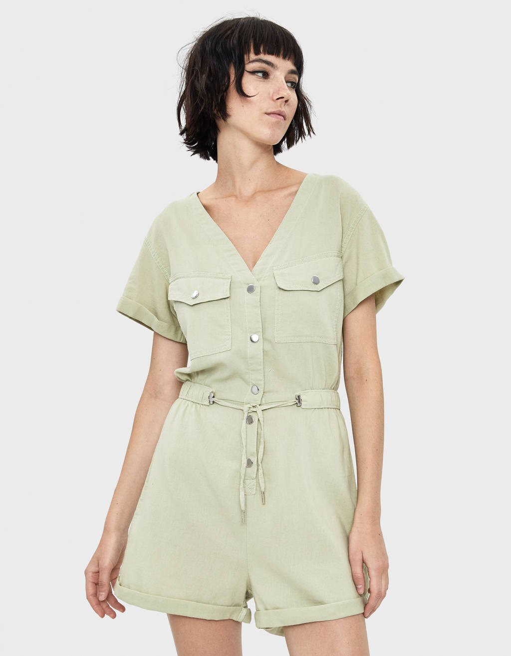 bershka utility playsuit