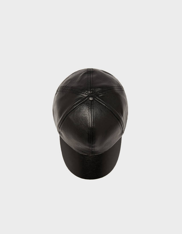 faux leather cap