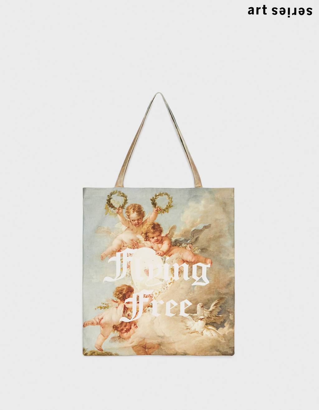 Angel Print Tote Bag Accessories Bershka Netherlands