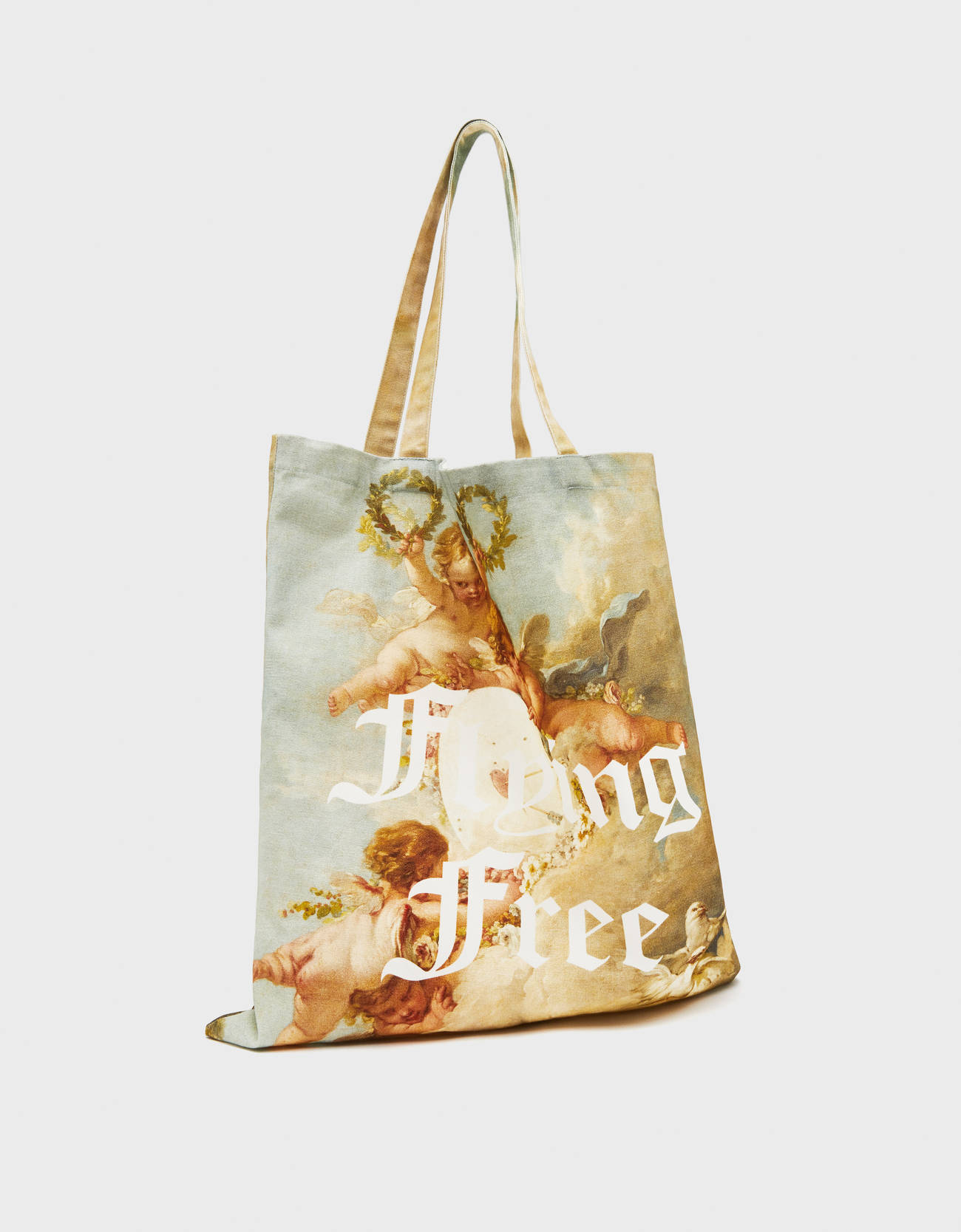 Angel Print Tote Bag Accessories Bershka Netherlands