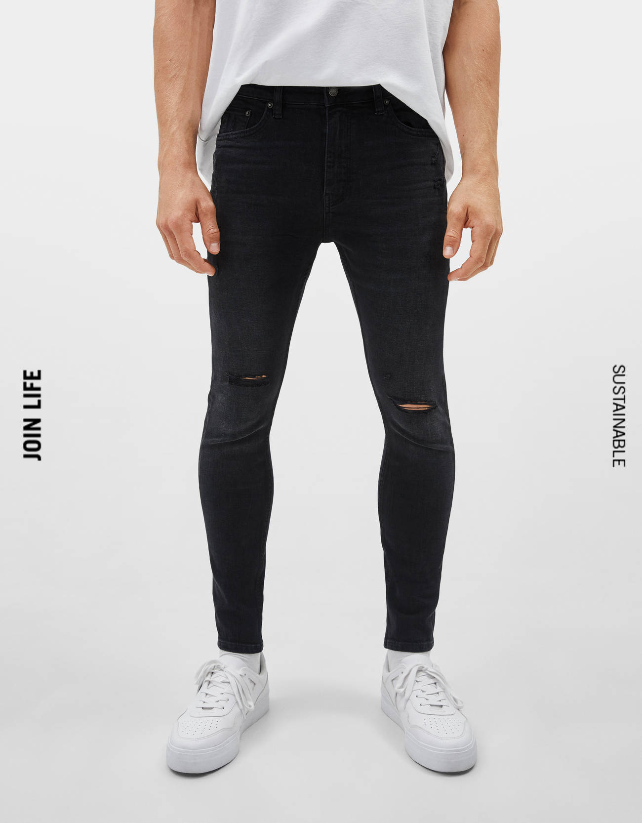 Jeans Super Skinny Fit - Manga Larga - Bershka Venezuela