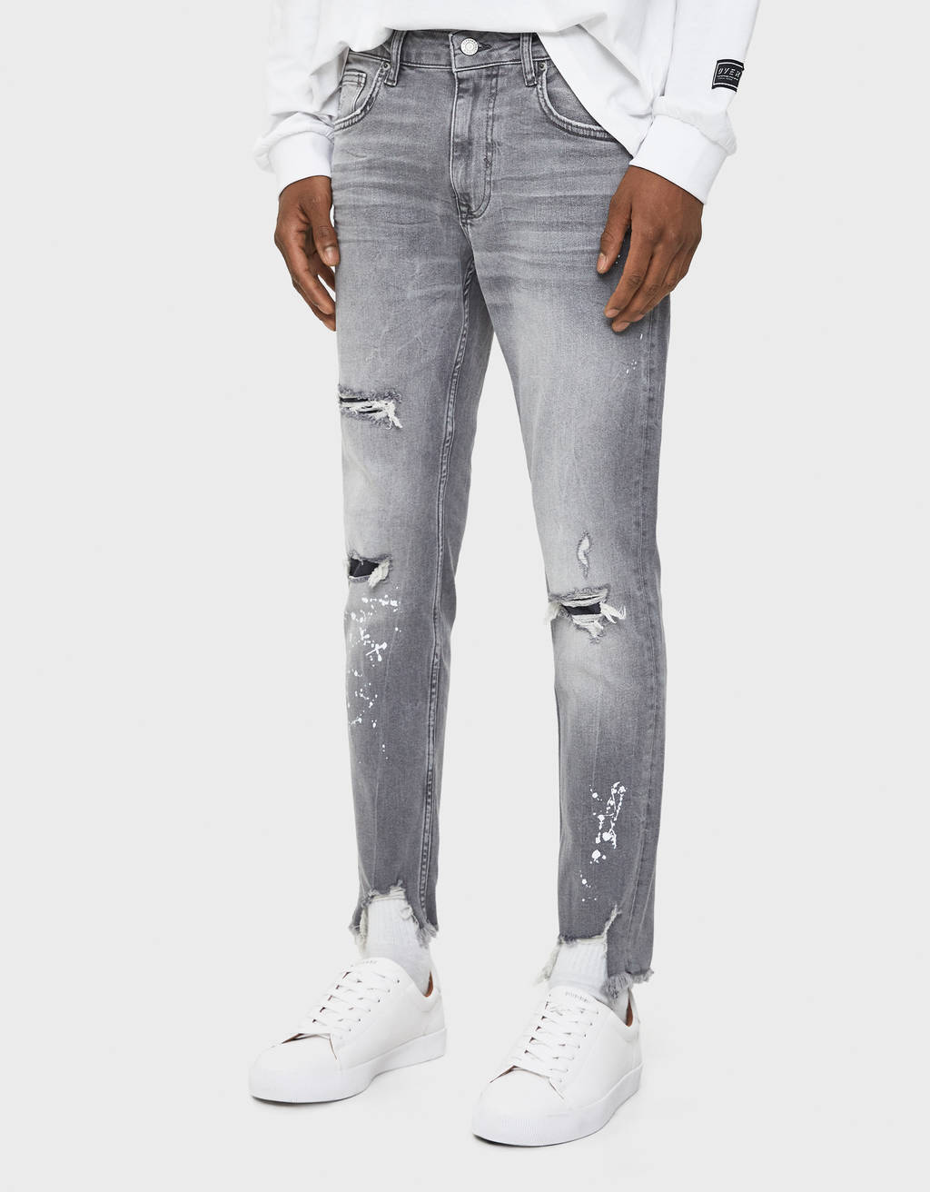 Paint splatter skinny jeans - null 