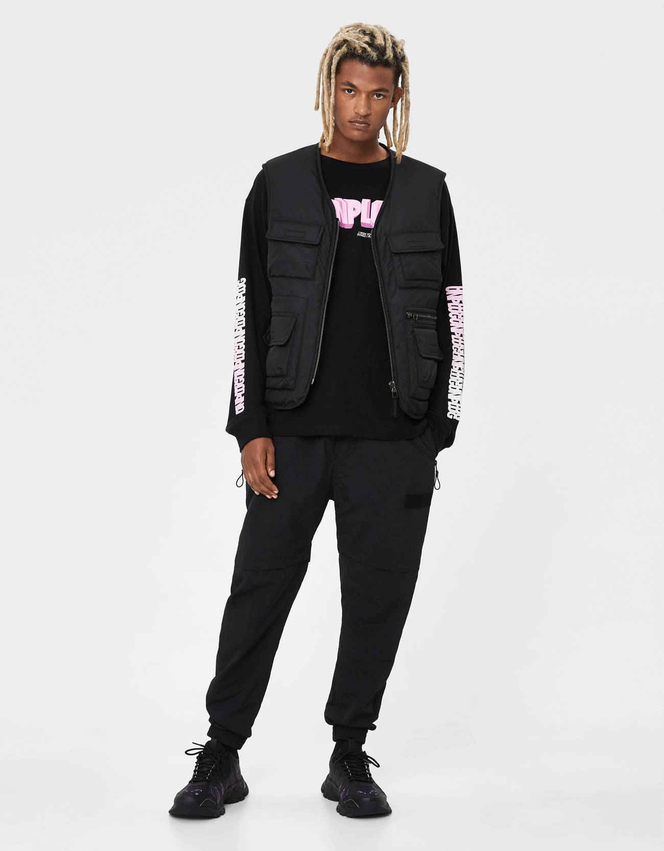 Nylon jogging trousers - null - Bershka 
