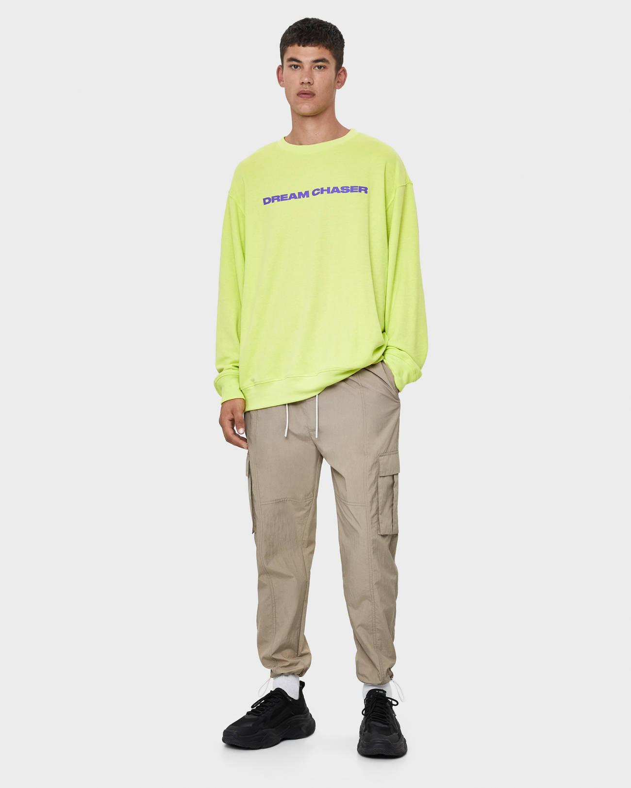 Nylon cargo trousers - V2019 - Bershka 