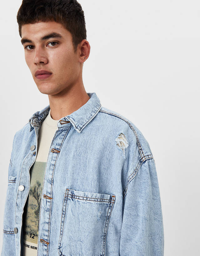 Oversized denim overshirt - Jackets 