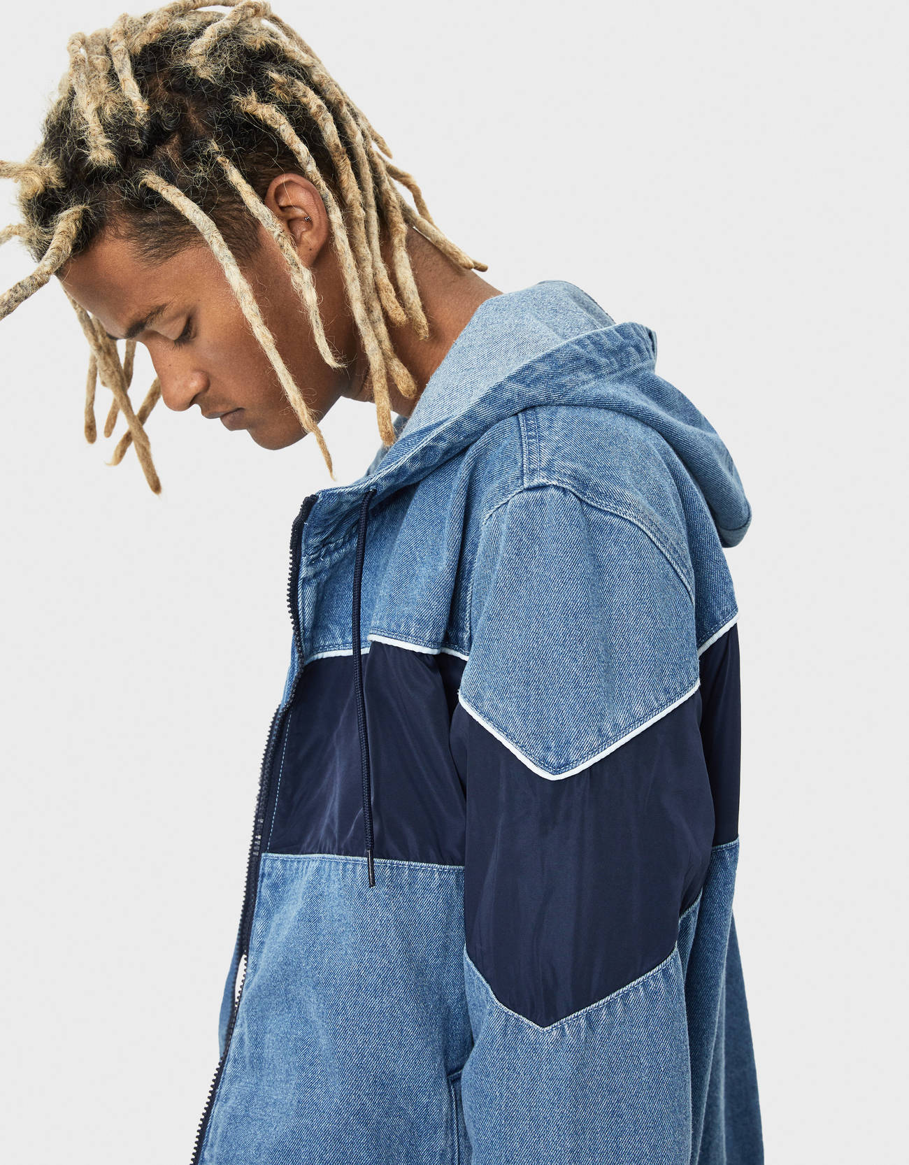Bershka Kapüşonlu denim ceket 2 Bershka Kapüşonlu denim ceket 3