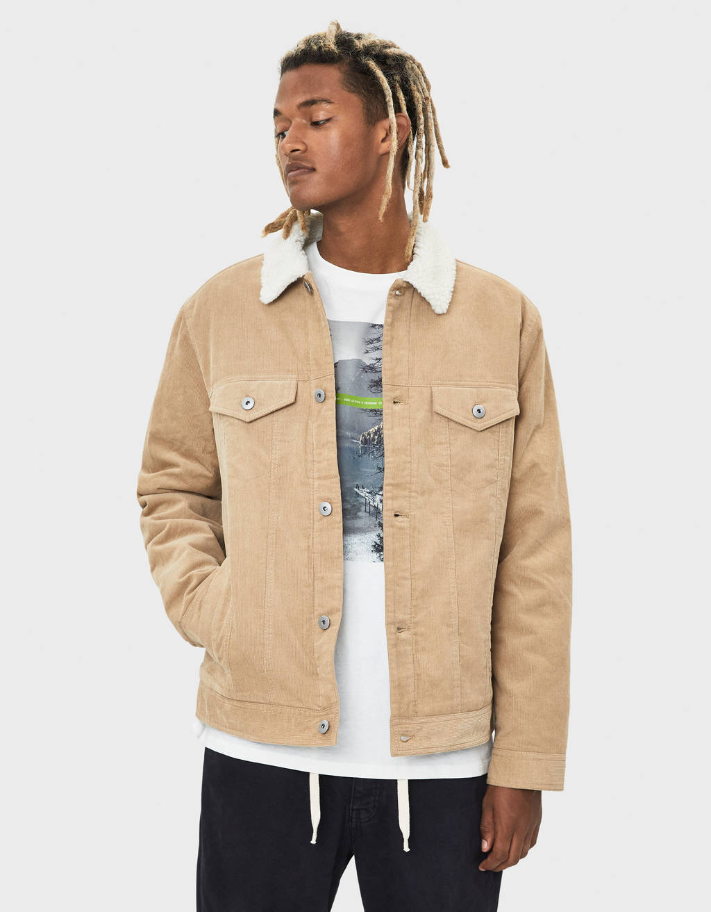 Chaqueta vaquera borrego hombre bershka Clearance