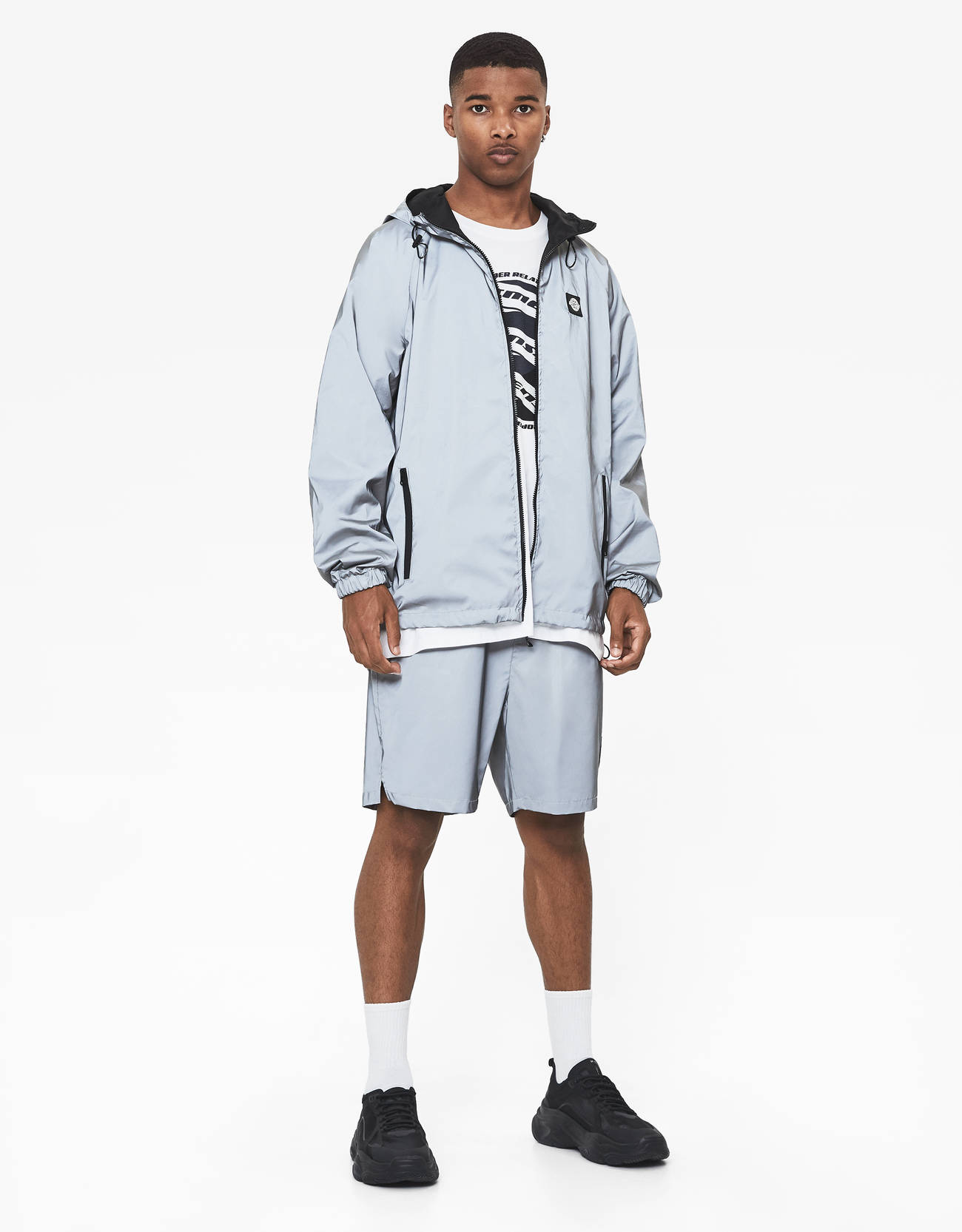 reflective jacket bershka