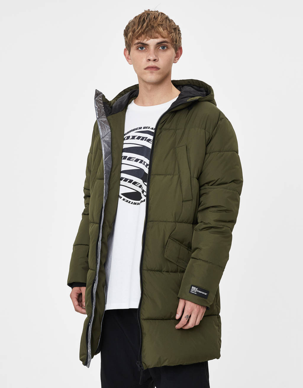 bershka long puffer jacket