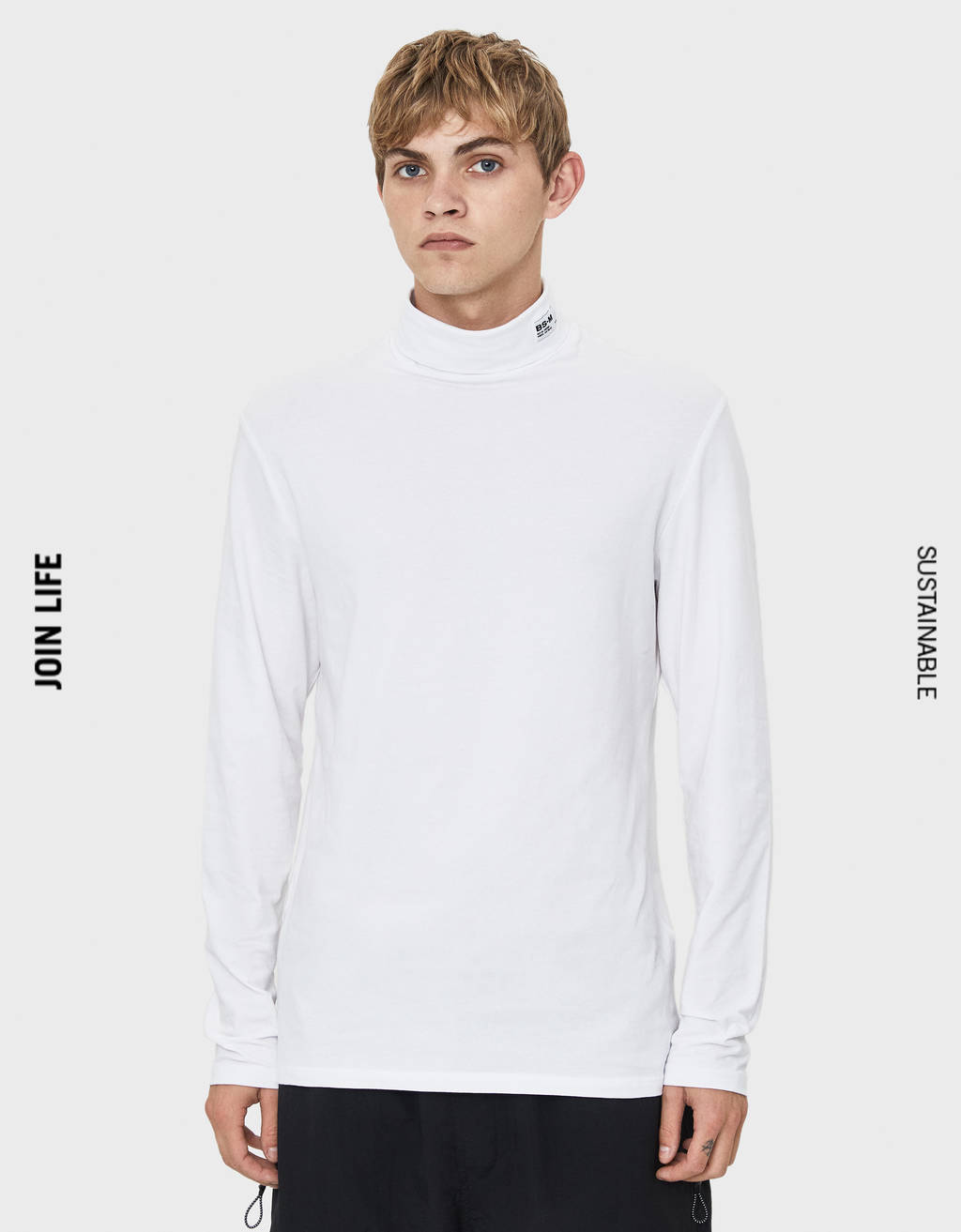 T shirt col montant homme bershka Clearance
