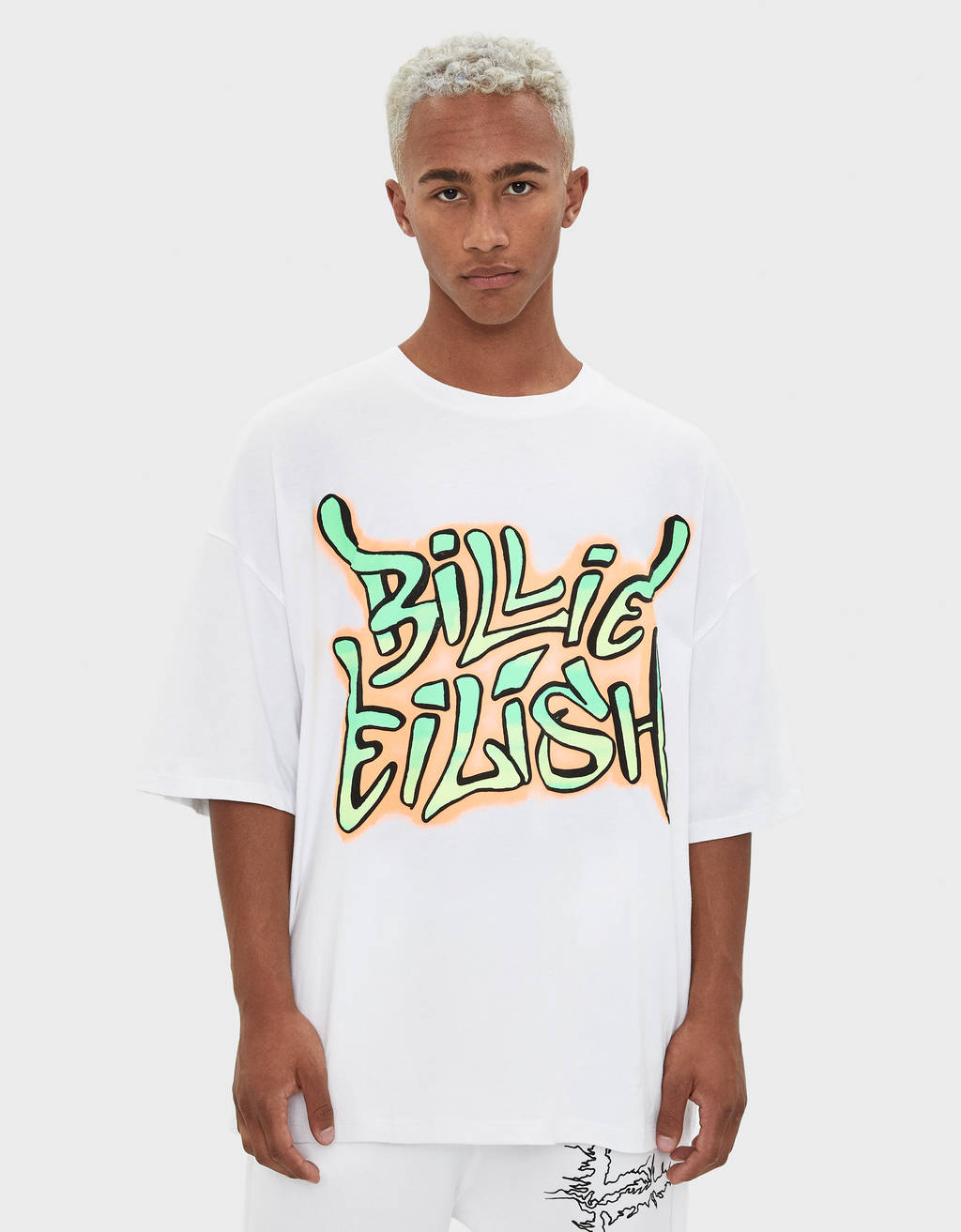 Billie Eilish X Bershka Graffiti Print T Shirt T Shirts