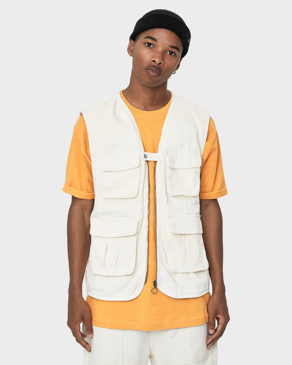 denim utility vest
