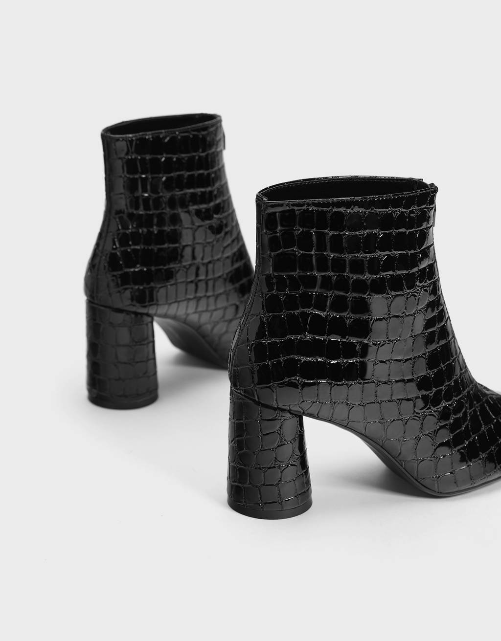 bershka patent ankle boot
