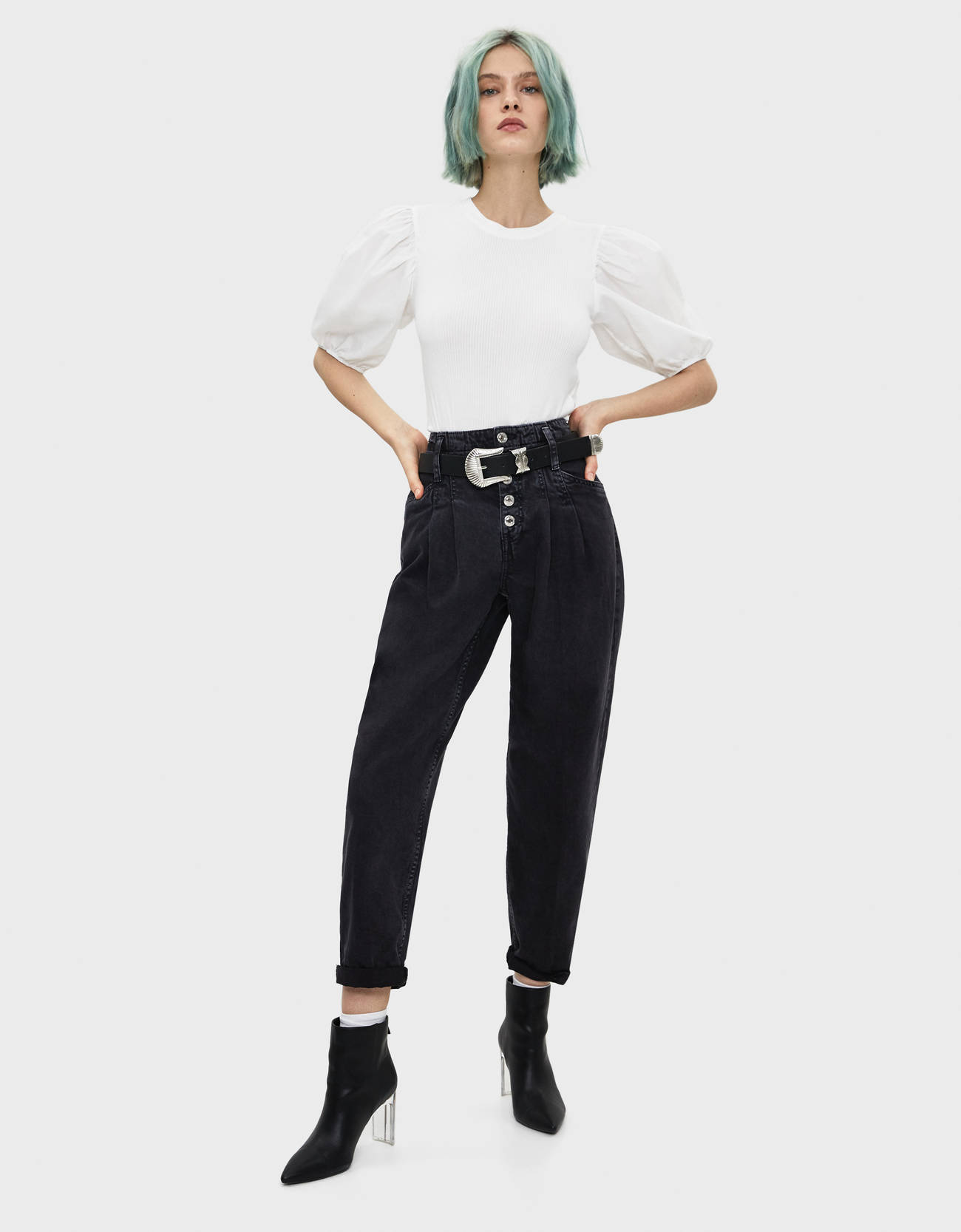 Botines tacón metacrilato - null - Bershka Venezuela
