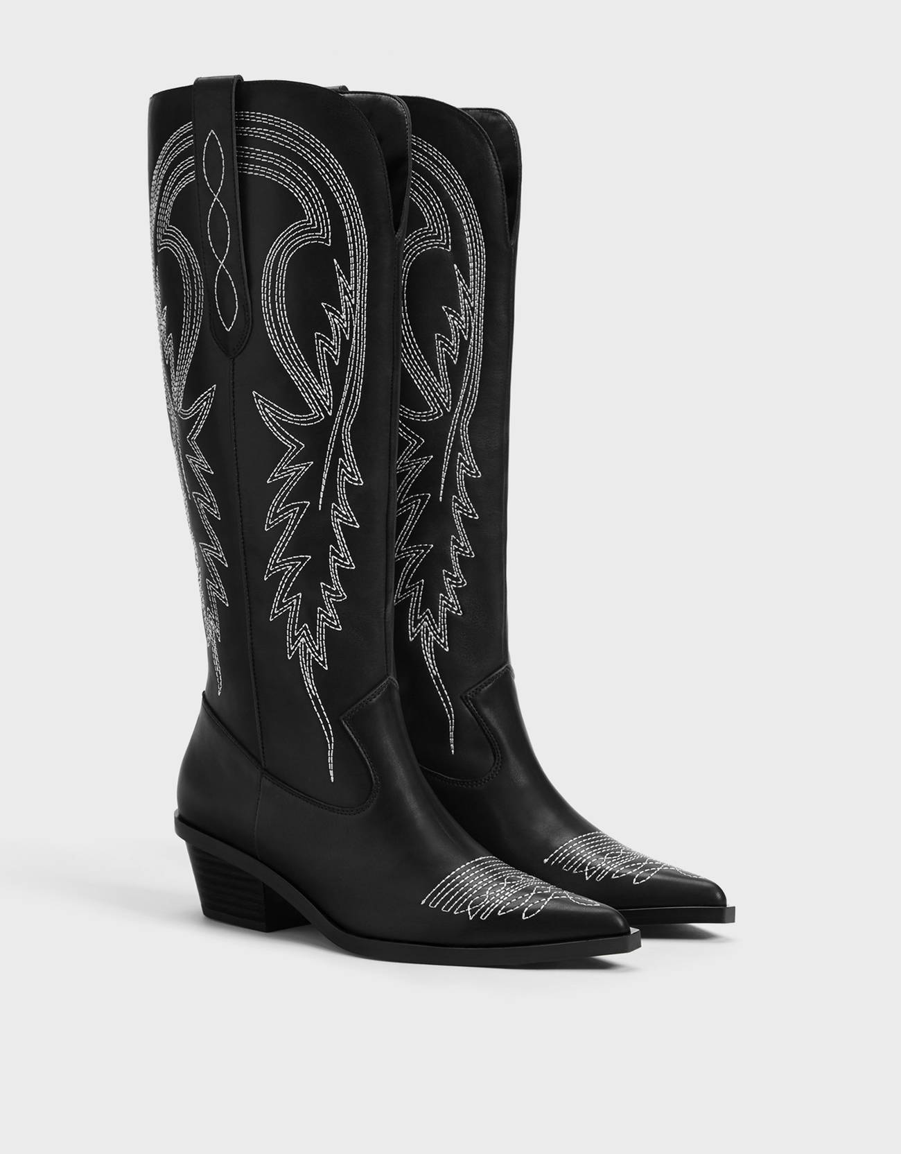 LEATHER Cowboy boots - Coats - Bershka 