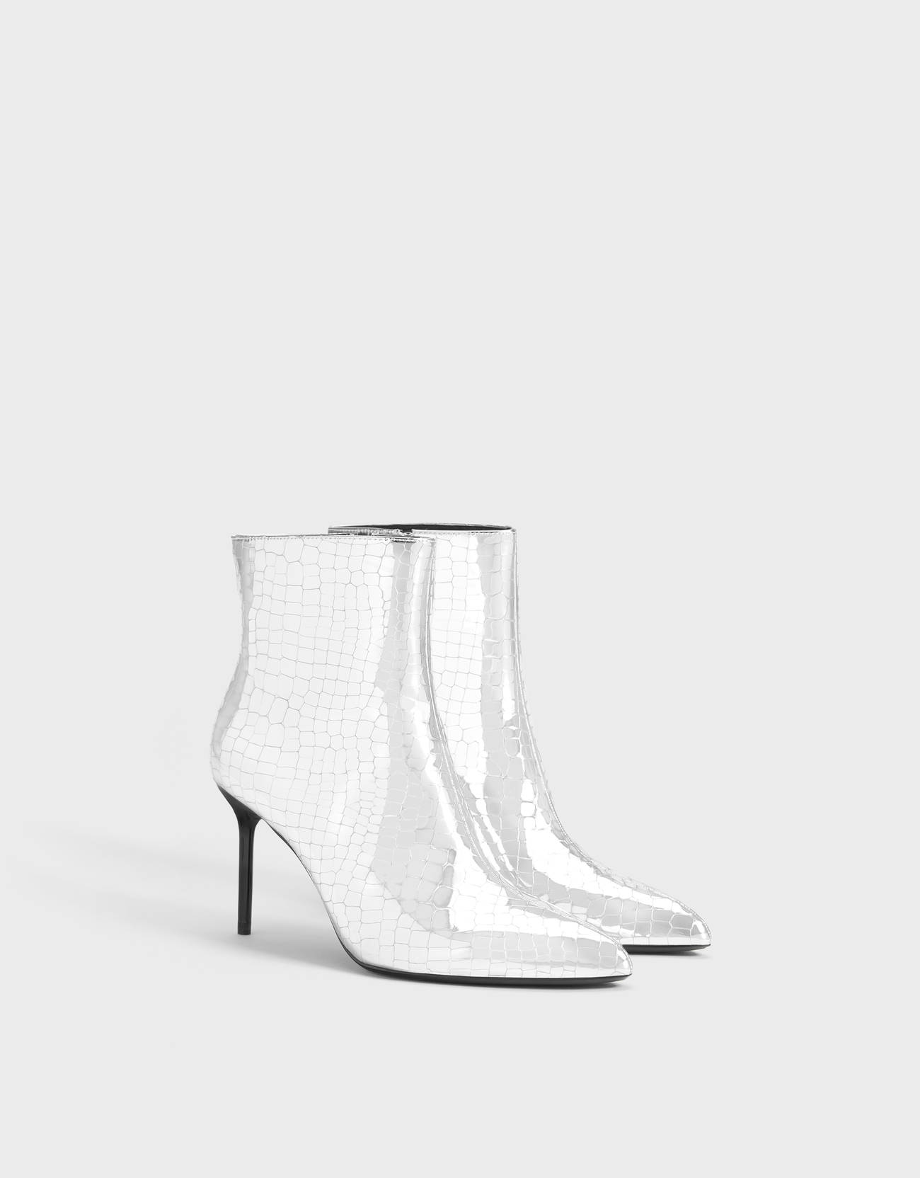 metallic ankle boots