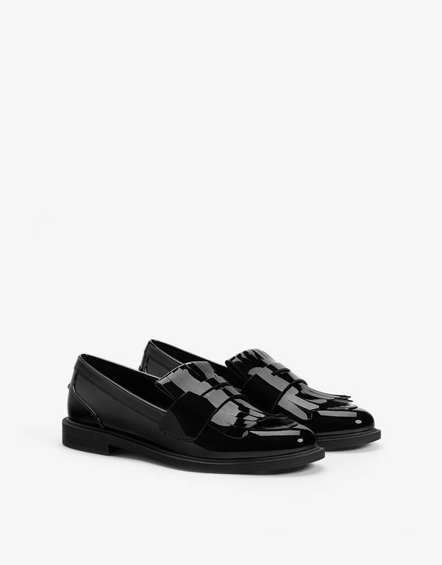 faux patent leather loafers
