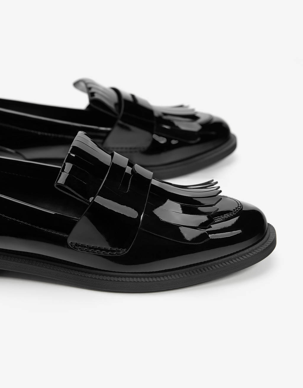 faux patent leather loafers