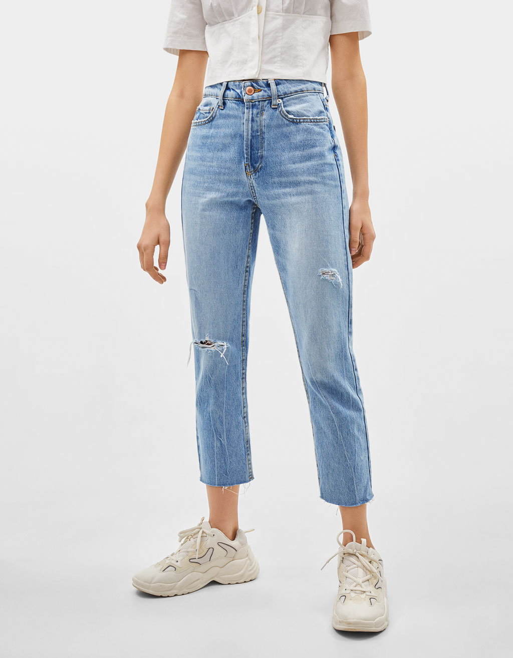 Джинсы Bershka straight Cropped