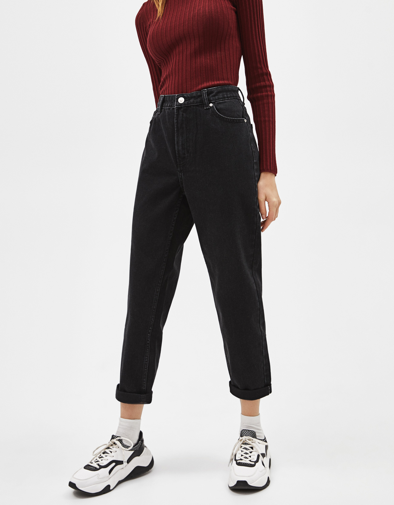 bershka ripped mom jeans